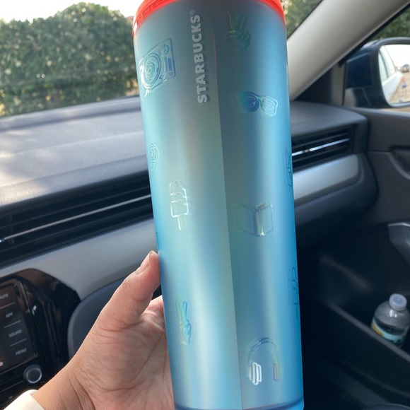 NEW Starbucks Back to School 2022 Icy Blue Soft Touch Emoji Venti Tumbler